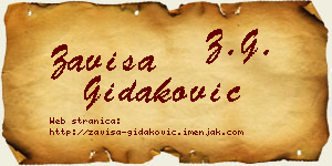 Zaviša Gidaković vizit kartica